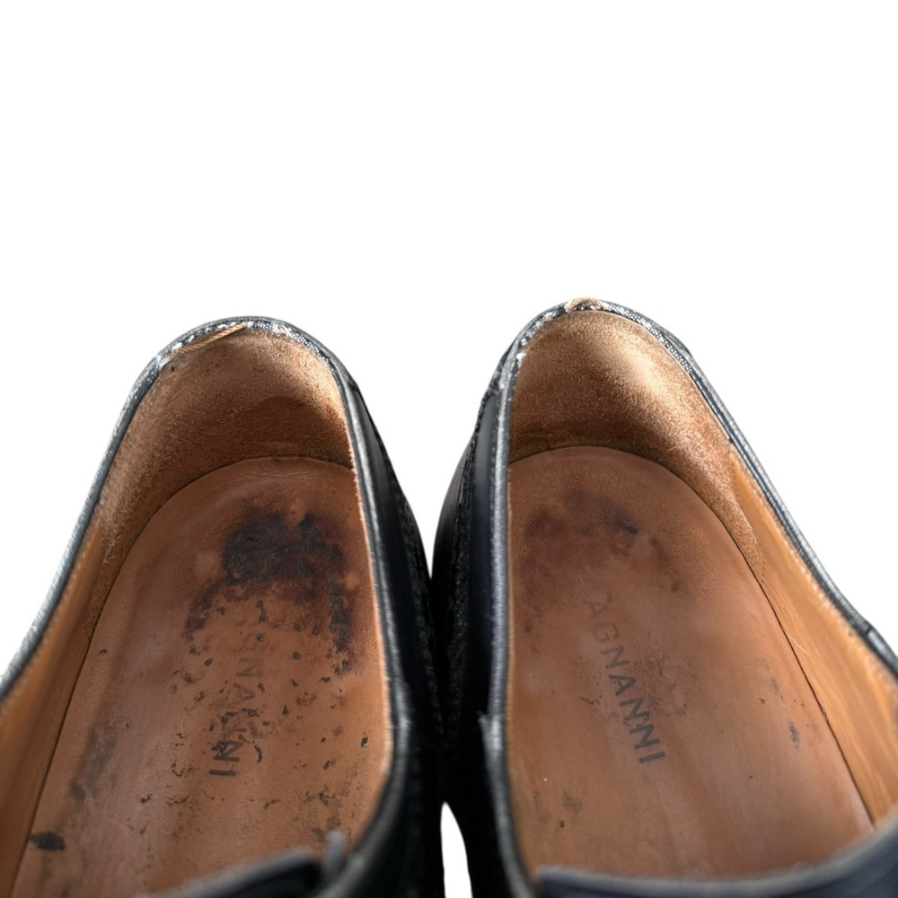 Magnanni Mens Shoes  Size 10  Brogue Wingtip Black Leather Derby Oxford 13974 - Picture 13 of 15